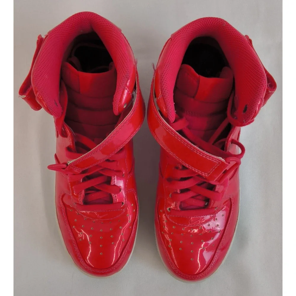 Nike Airforce 1 Sneakers High Patent Red Sparkle Men's 8.5 D 2018 #W5265